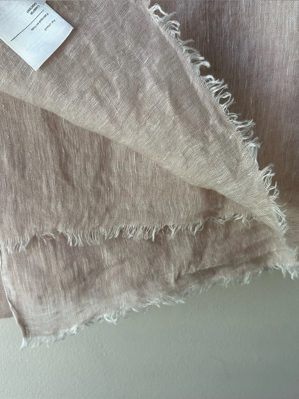 Quince Lightweight Linen Silk Cashmere Scarf Soft Pink